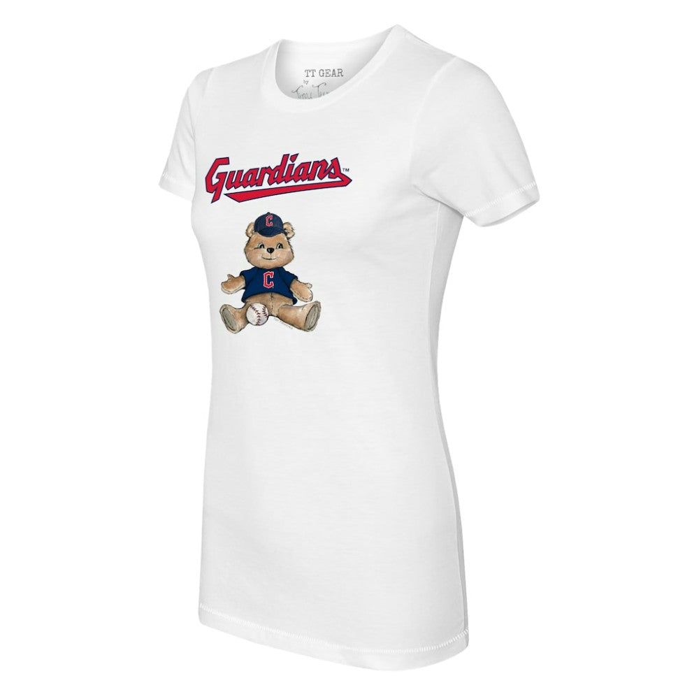 Cleveland Guardians Tiny Turnip Women's Teddy Boy T-Shirt - White T-shirts