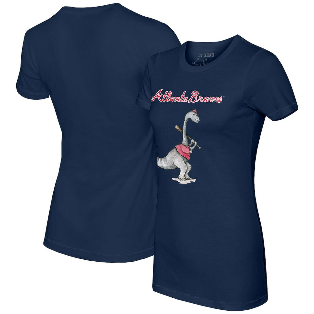 Atlanta Braves Tiny Turnip Women's Bronto T-Shirt - Navy T-shirts