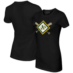 Athletics Tiny Turnip Women's Diamond Cross Bats T-Shirt - Black T-shirts