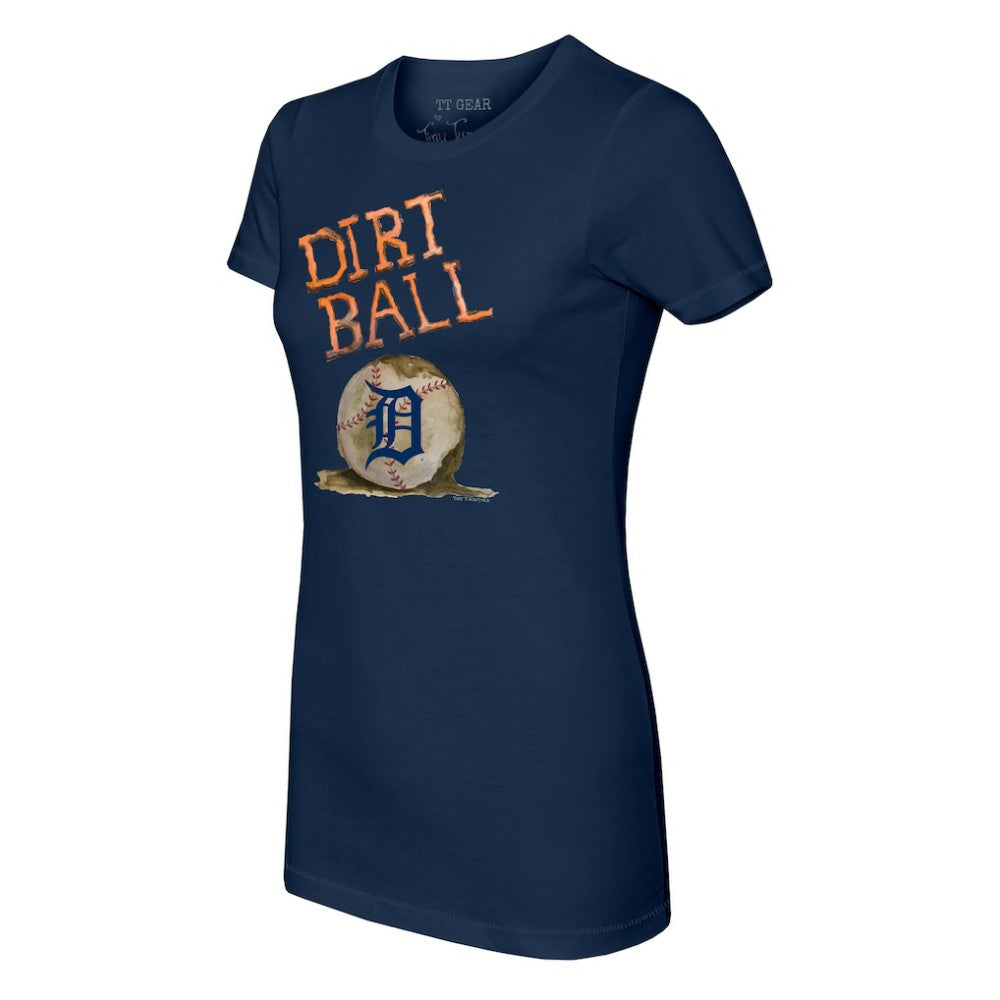 Detroit Tigers Tiny Turnip Women's Dirt Ball T-Shirt - Navy T-shirts