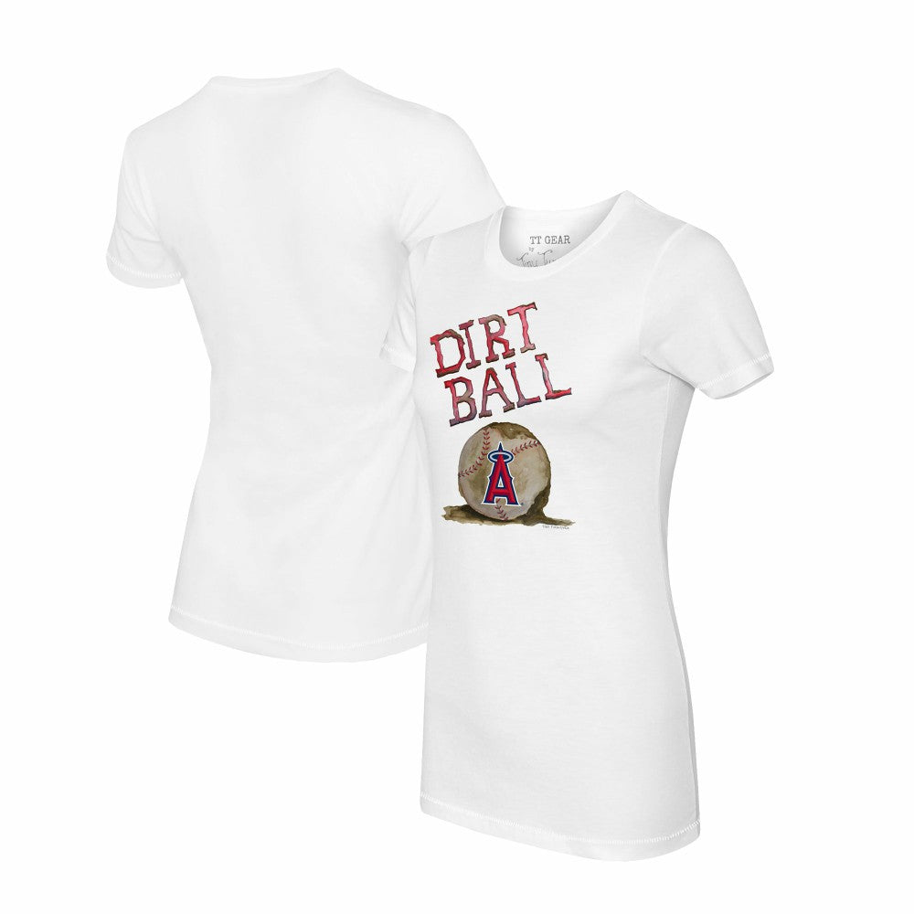 Los Angeles Angels Tiny Turnip Women's Dirt Ball T-Shirt - White T-shirts