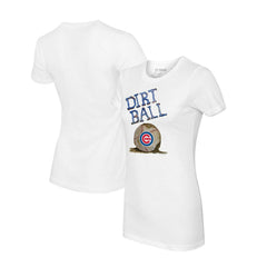 Chicago Cubs Tiny Turnip Women's Dirt Ball T-Shirt - White T-shirts