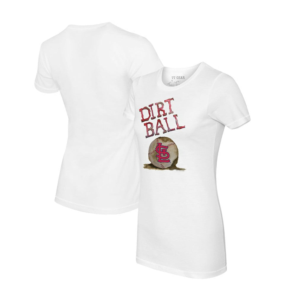 St. Louis Cardinals Tiny Turnip Women's Dirt Ball T-Shirt - White T-shirts