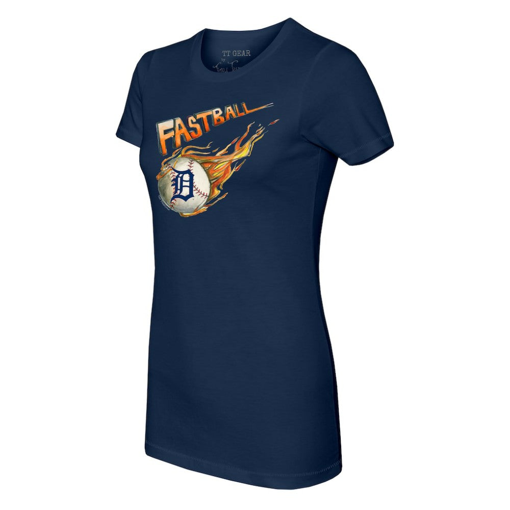 Detroit Tigers Tiny Turnip Women's Fastball T-Shirt - Navy T-shirts