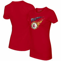 Los Angeles Angels Tiny Turnip Women's Fastball T-Shirt - Red T-shirts