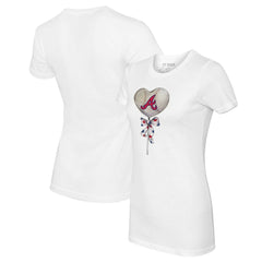 Atlanta Braves Tiny Turnip Women's Heart Lolly T-Shirt - White T-shirts