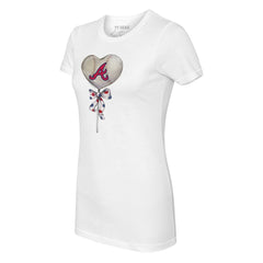 Atlanta Braves Tiny Turnip Women's Heart Lolly T-Shirt - White T-shirts