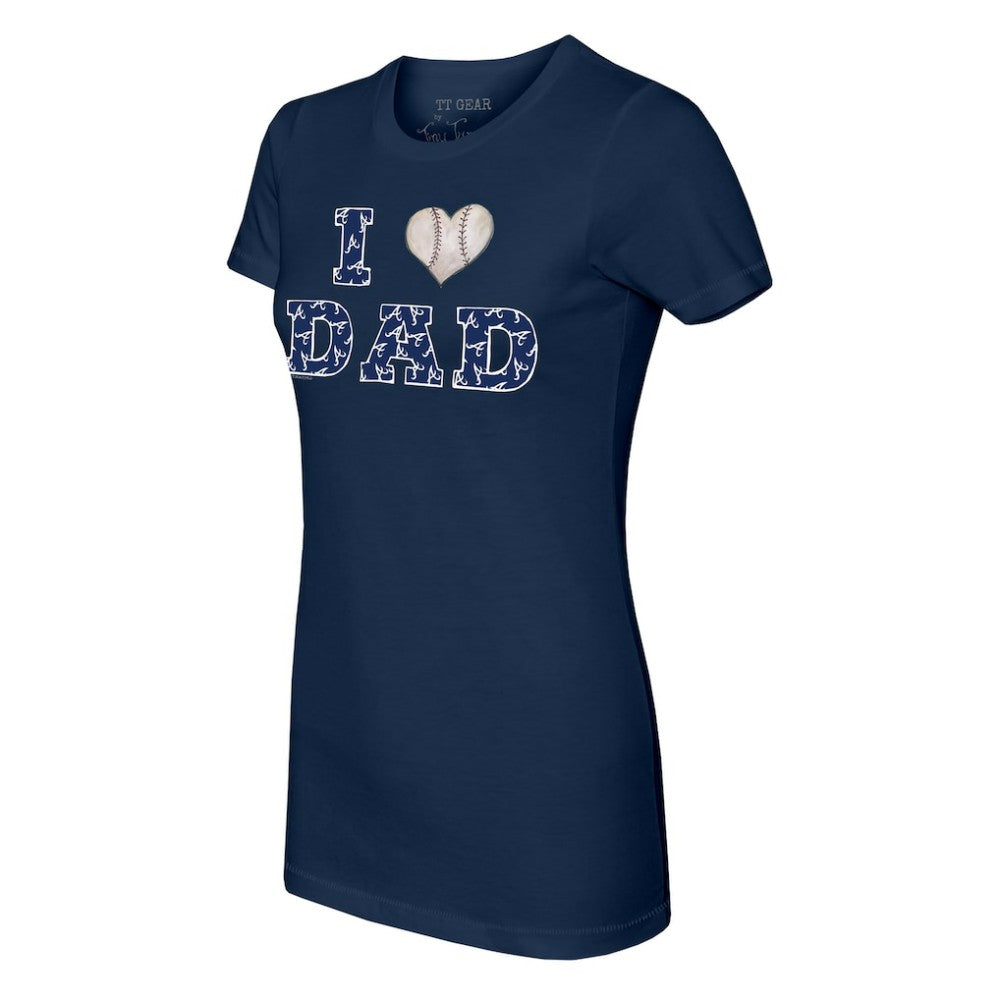 Atlanta Braves Tiny Turnip Women's I Love Dad T-Shirt - Navy T-shirts