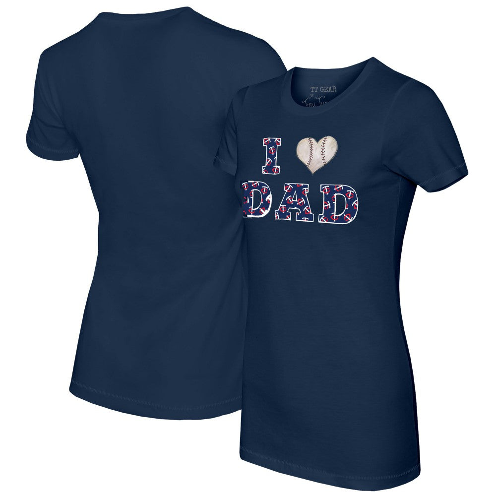 Minnesota Twins Tiny Turnip Women's I Love Dad T-Shirt - Navy T-shirts