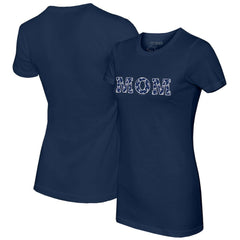 Atlanta Braves Tiny Turnip Women's Logo Mom T-Shirt - Navy T-shirts