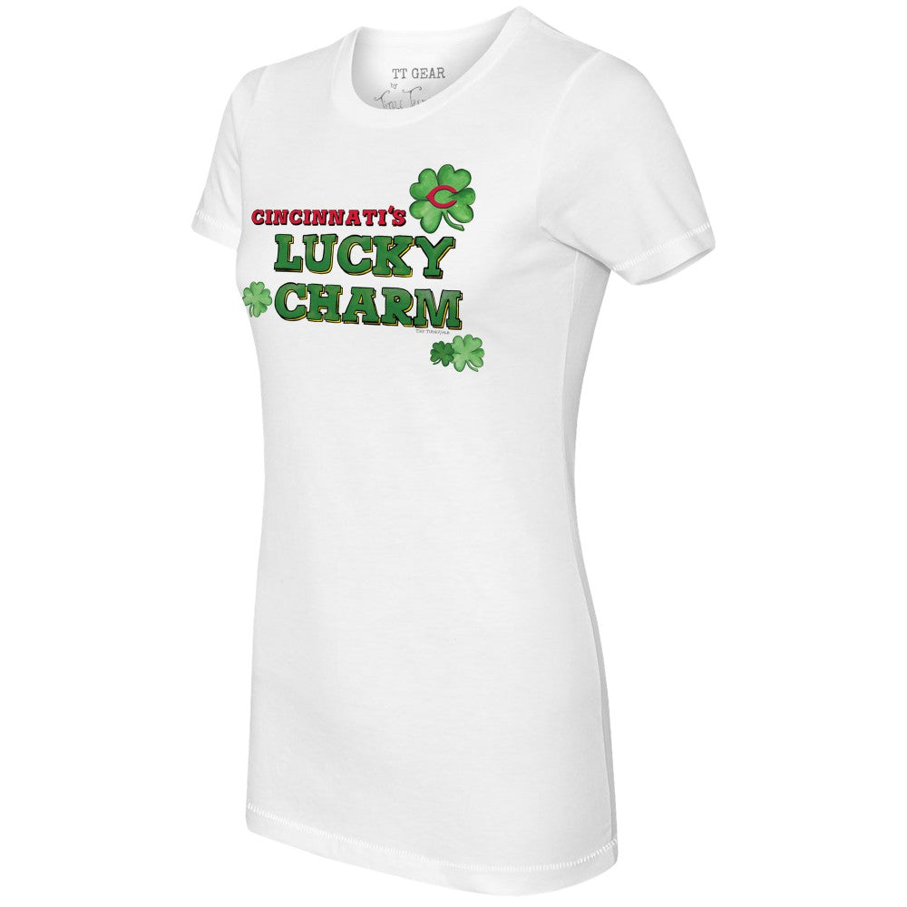 Cincinnati Reds Tiny Turnip Women's Lucky Charm T-Shirt - White T-shirts