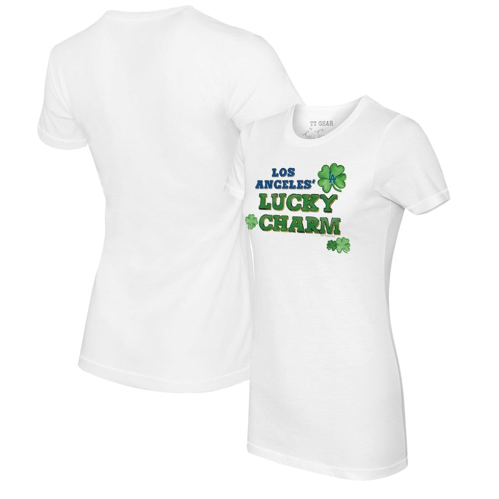 Los Angeles Dodgers Tiny Turnip Women's Lucky Charm T-Shirt - White T-shirts