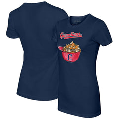 Cleveland Guardians Tiny Turnip Women's Nacho Helmet T-Shirt - Navy T-shirts