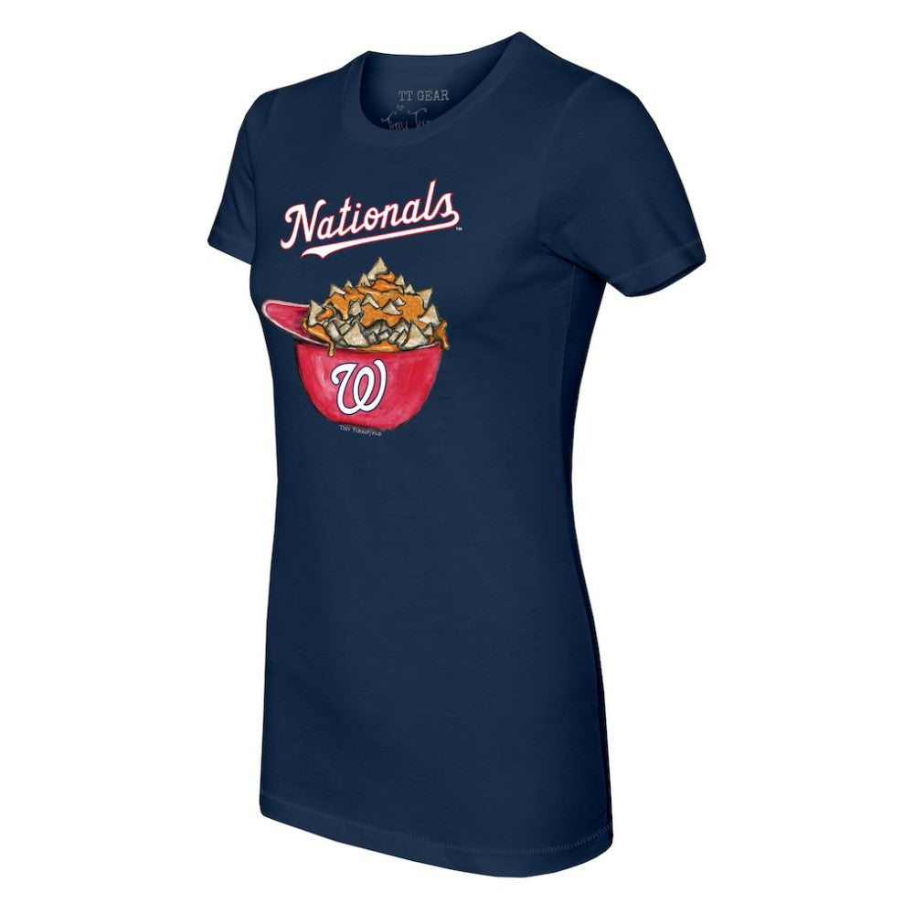 Washington Nationals Tiny Turnip Women's Nacho Helmet T-Shirt - Navy T-shirts