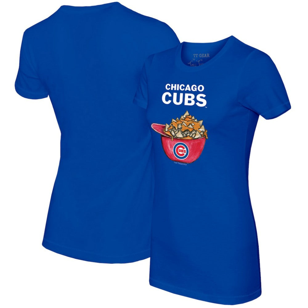 Chicago Cubs Tiny Turnip Women's Nacho Helmet T-Shirt - Royal T-shirts