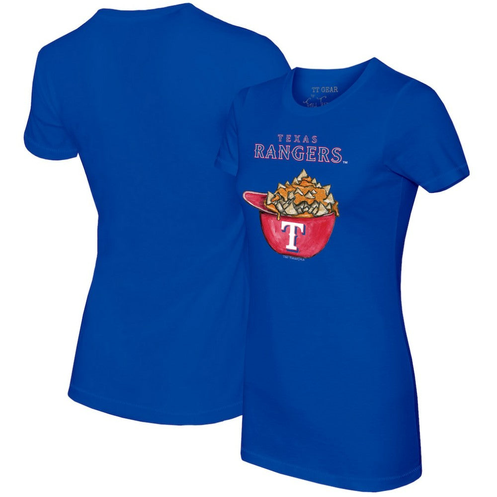 Texas Rangers Tiny Turnip Women's Nacho Helmet T-Shirt - Royal T-shirts