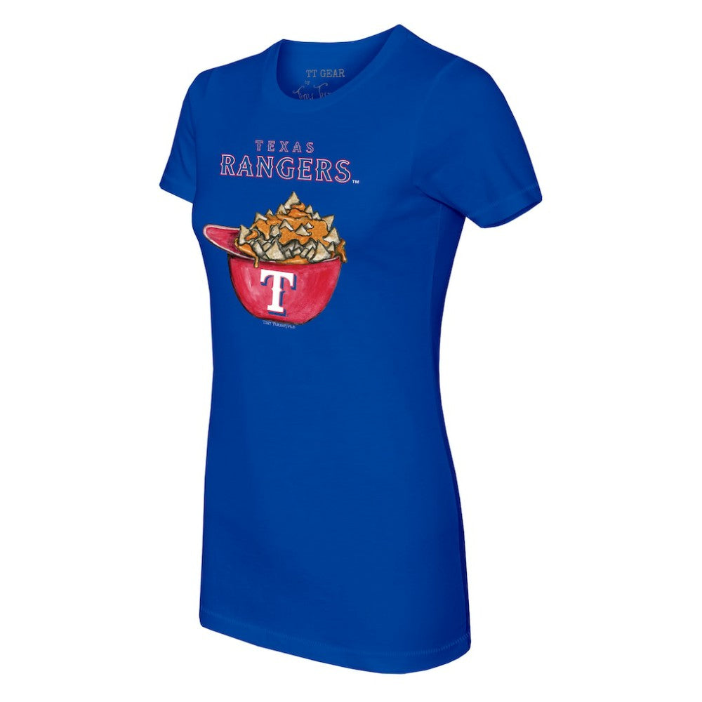 Texas Rangers Tiny Turnip Women's Nacho Helmet T-Shirt - Royal T-shirts
