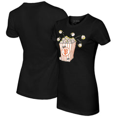 San Francisco Giants Tiny Turnip Women's Popcorn T-Shirt - Black T-shirts