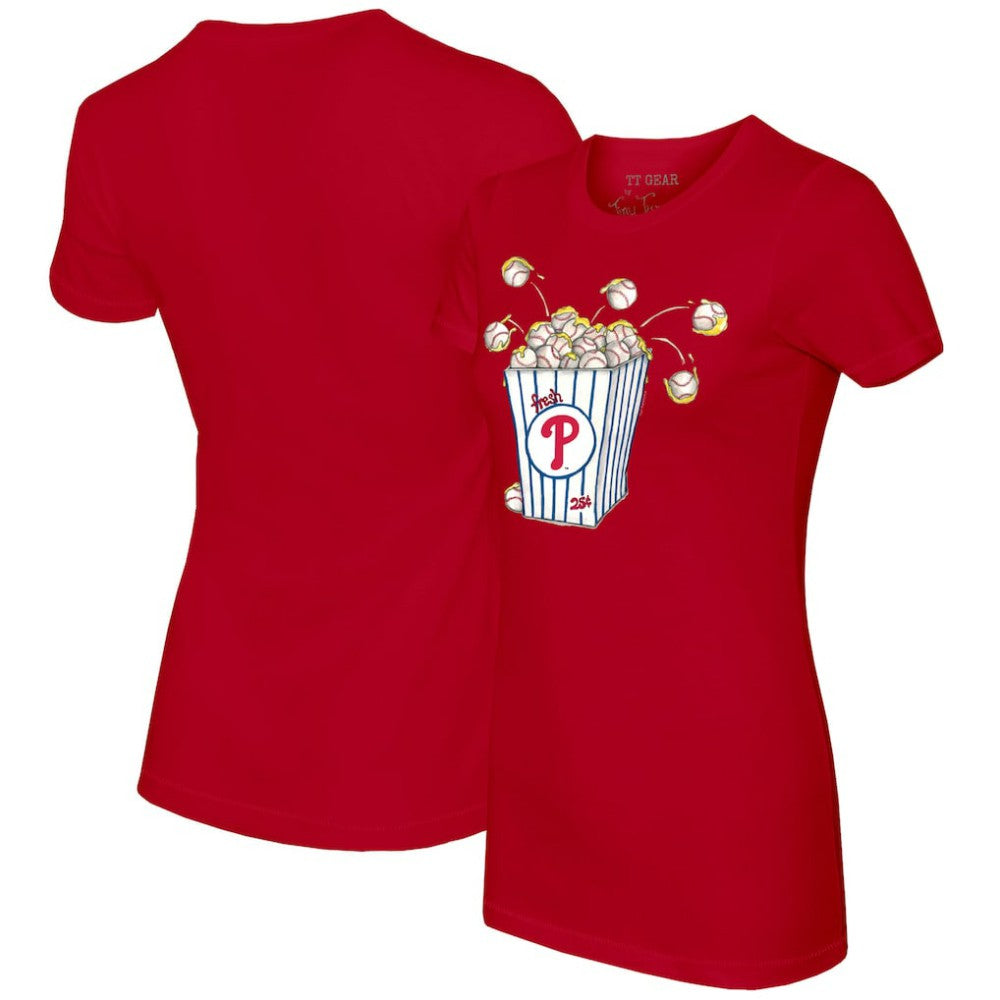 Philadelphia Phillies Tiny Turnip Women's Popcorn T-Shirt - Red T-shirts