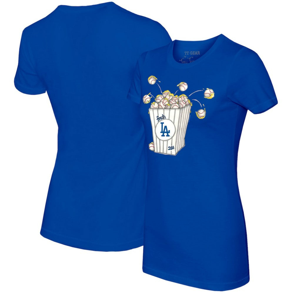 Los Angeles Dodgers Tiny Turnip Women's Popcorn T-Shirt - Royal T-shirts