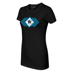 Miami Marlins Tiny Turnip Women's Prism Arrows T-Shirt - Black T-shirts