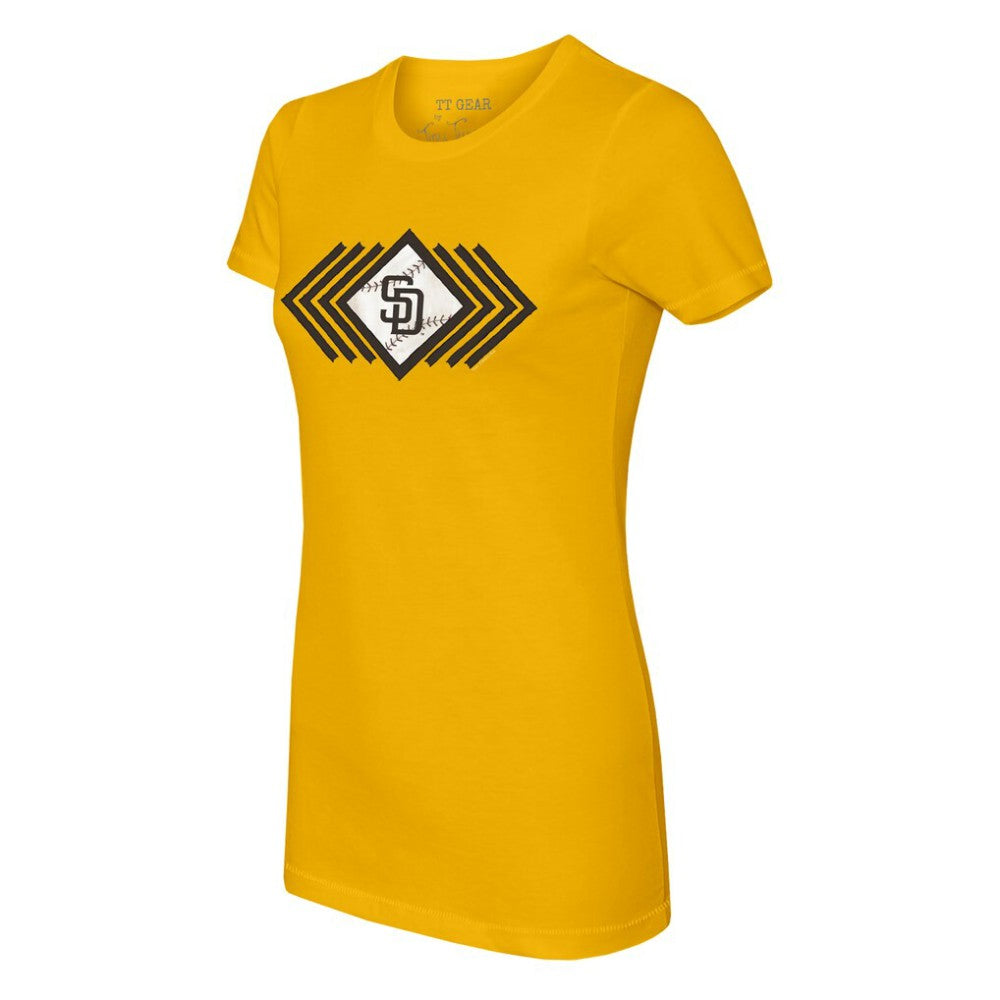 San Diego Padres Tiny Turnip Women's Prism Arrows T-Shirt - Gold T-shirts
