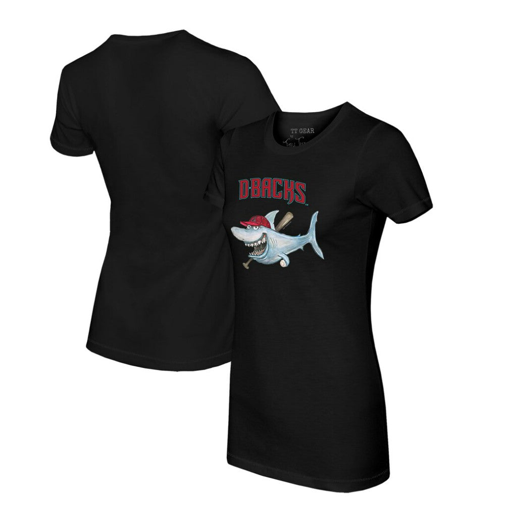 Arizona Diamondbacks Tiny Turnip Women's Shark T-Shirt - Black T-shirts