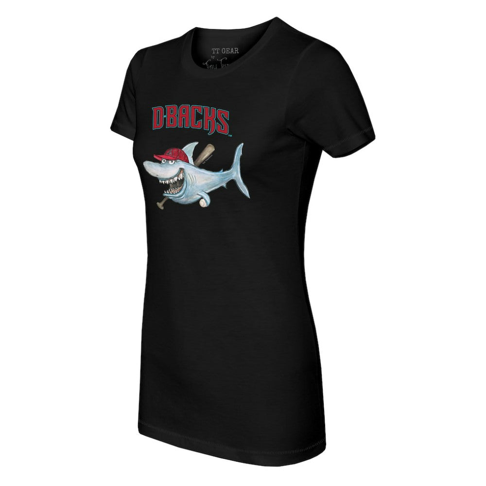 Arizona Diamondbacks Tiny Turnip Women's Shark T-Shirt - Black T-shirts