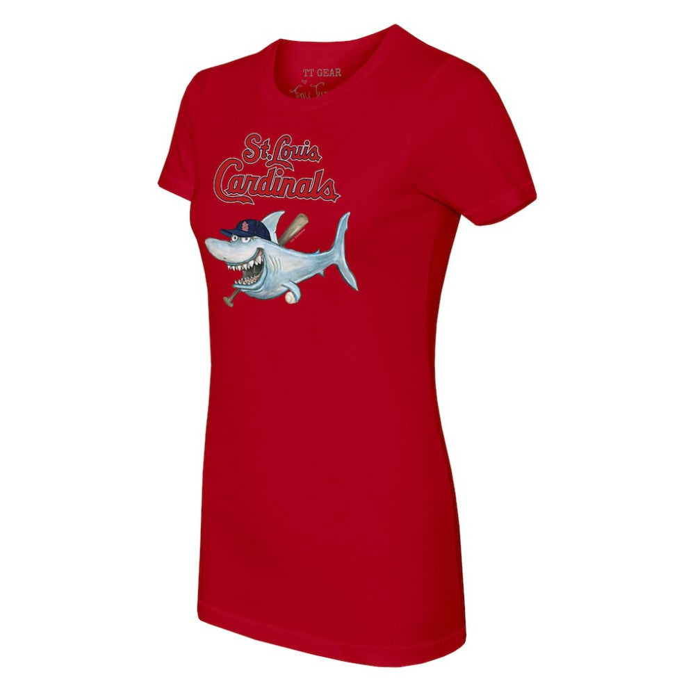 St. Louis Cardinals Tiny Turnip Women's Shark T-Shirt - Red T-shirts