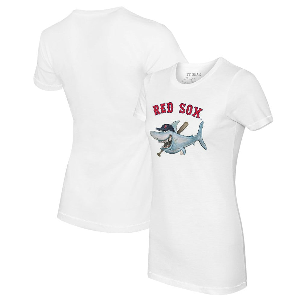 Boston Red Sox Tiny Turnip Women's Shark Logo T-Shirt - White T-shirts