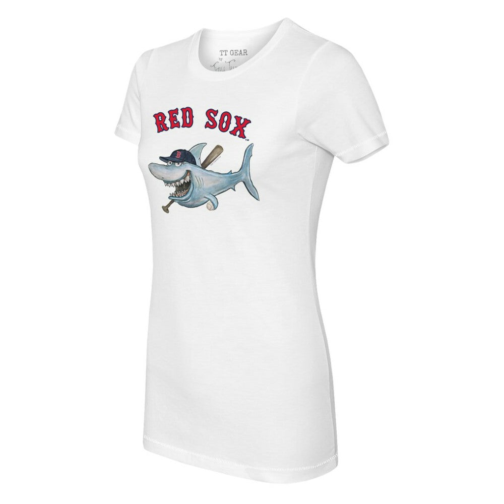 Boston Red Sox Tiny Turnip Women's Shark Logo T-Shirt - White T-shirts