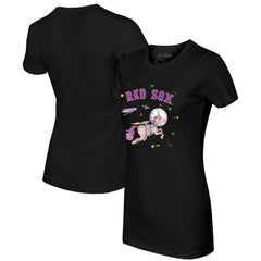 Boston Red Sox Tiny Turnip Women's Space Unicorn T-Shirt - Black T-shirts