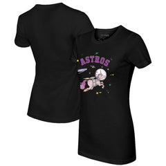 Houston Astros Tiny Turnip Women's Space Unicorn T-Shirt - Black T-shirts