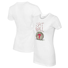 Philadelphia Phillies Tiny Turnip Women's Spit Ball T-Shirt - White T-shirts