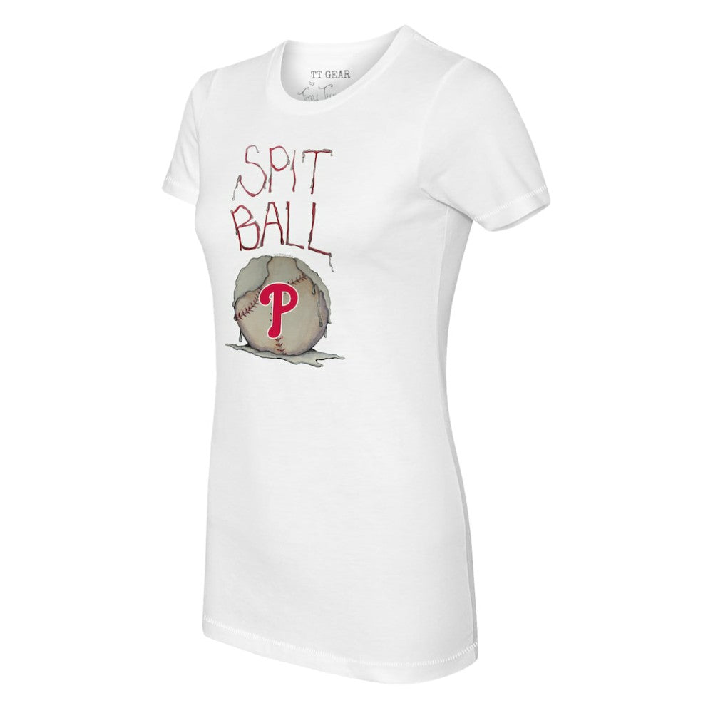 Philadelphia Phillies Tiny Turnip Women's Spit Ball T-Shirt - White T-shirts