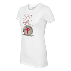 Philadelphia Phillies Tiny Turnip Women's Spit Ball T-Shirt - White T-shirts