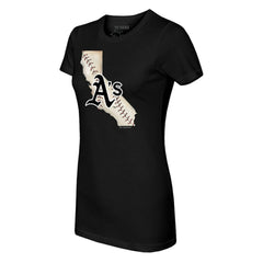 Athletics Tiny Turnip Women's State Outline T-Shirt - Black T-shirts