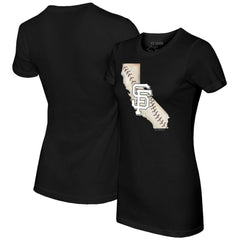 San Francisco Giants Tiny Turnip Women's State Outline T-Shirt - Black T-shirts