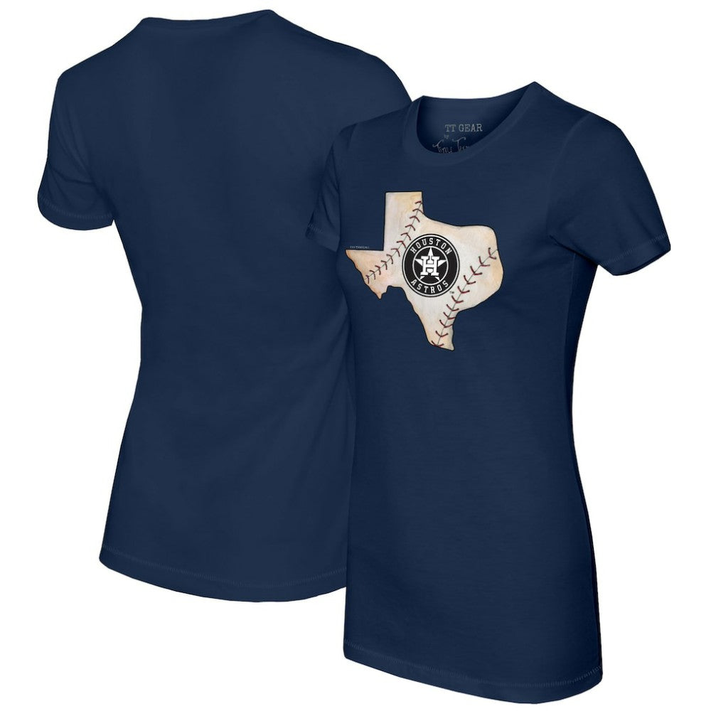 Houston Astros Tiny Turnip Women's State Outline T-Shirt - Navy T-shirts