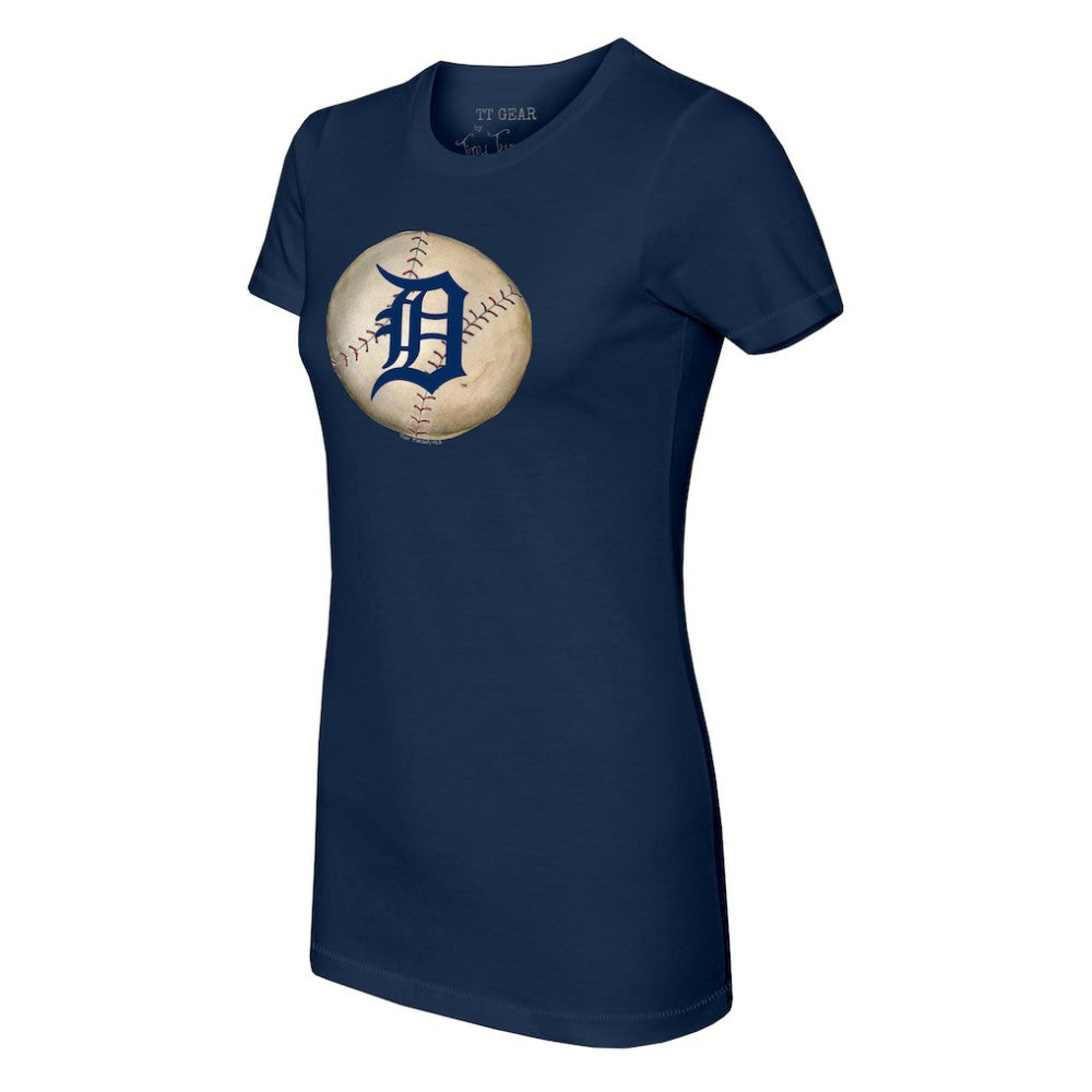 Detroit Tigers Tiny Turnip Women's Stitched Baseball T-Shirt - Navy T-shirts