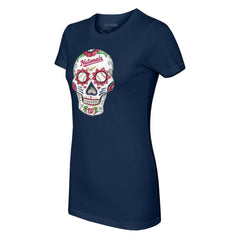 Washington Nationals Tiny Turnip Women's Sugar Skull T-Shirt - Navy T-shirts