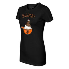 San Francisco Giants Tiny Turnip Women's Sundae Helmet T-Shirt - Black T-shirts