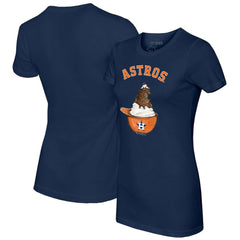 Houston Astros Tiny Turnip Women's Sundae Helmet T-Shirt - Navy T-shirts