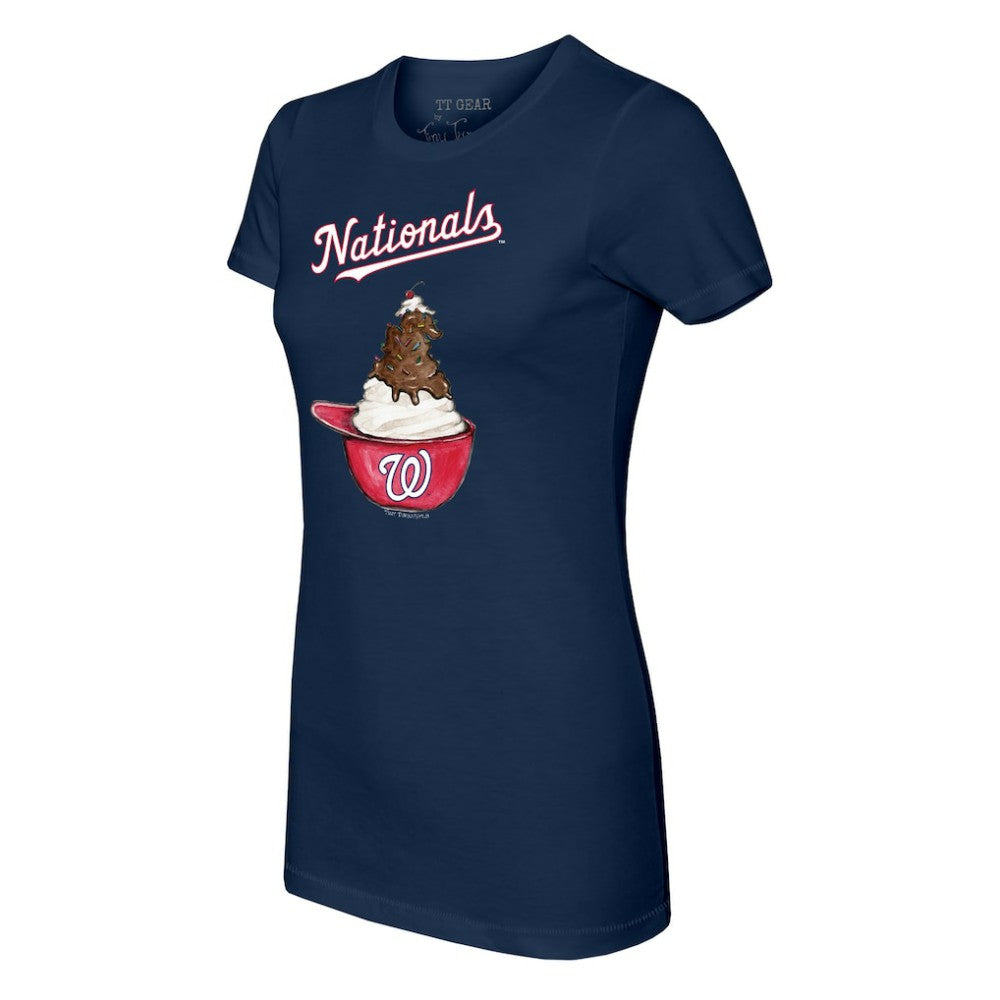 Washington Nationals Tiny Turnip Women's Sundae Helmet T-Shirt - Navy T-shirts