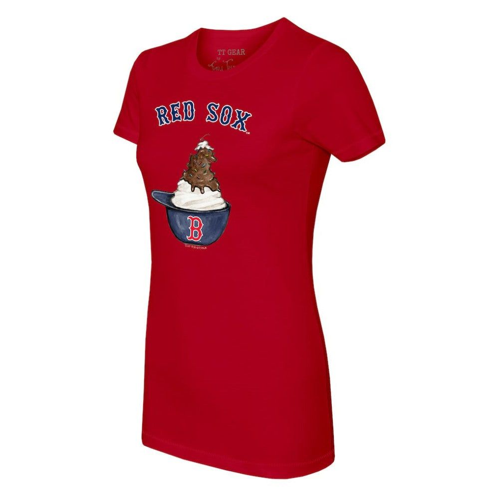 Boston Red Sox Tiny Turnip Women's Sundae Helmet T-Shirt - Red T-shirts