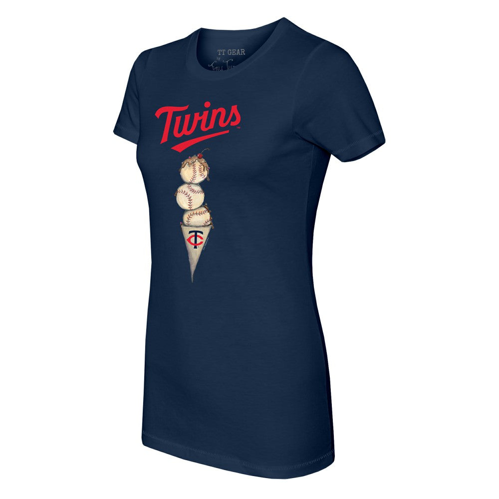 Minnesota Twins Tiny Turnip Women's Triple Scoop T-Shirt - Navy T-shirts