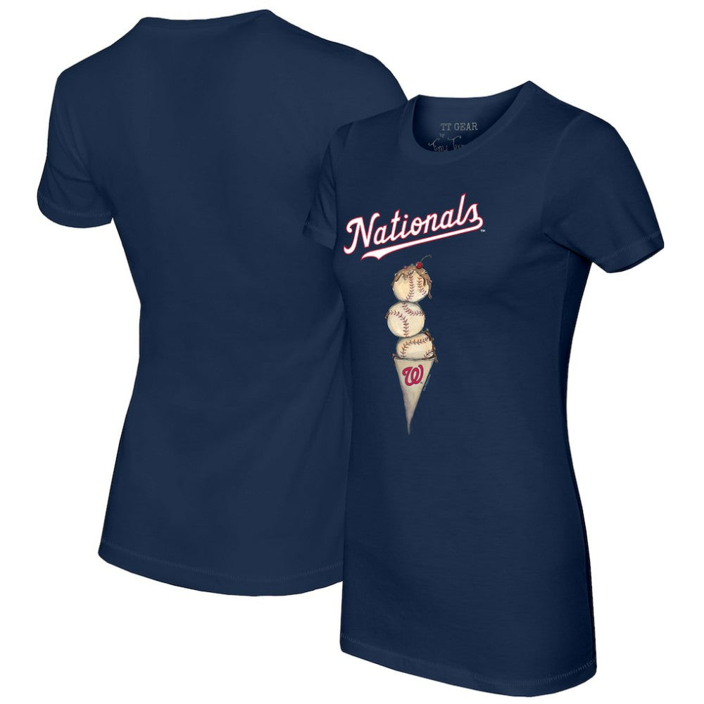 Washington Nationals Tiny Turnip Women's Triple Scoop T-Shirt - Navy T-shirts