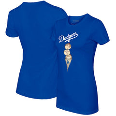 Los Angeles Dodgers Tiny Turnip Women's Triple Scoop T-Shirt - Royal T-shirts