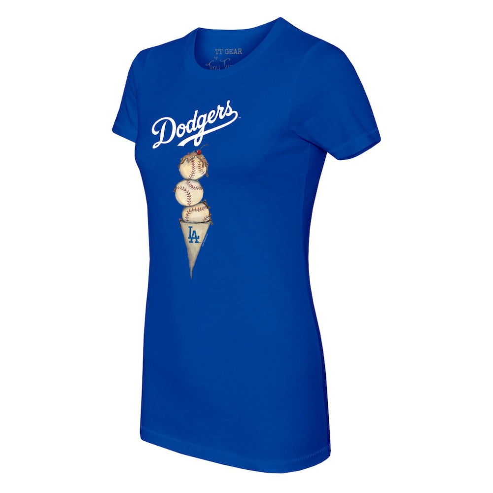 Los Angeles Dodgers Tiny Turnip Women's Triple Scoop T-Shirt - Royal T-shirts