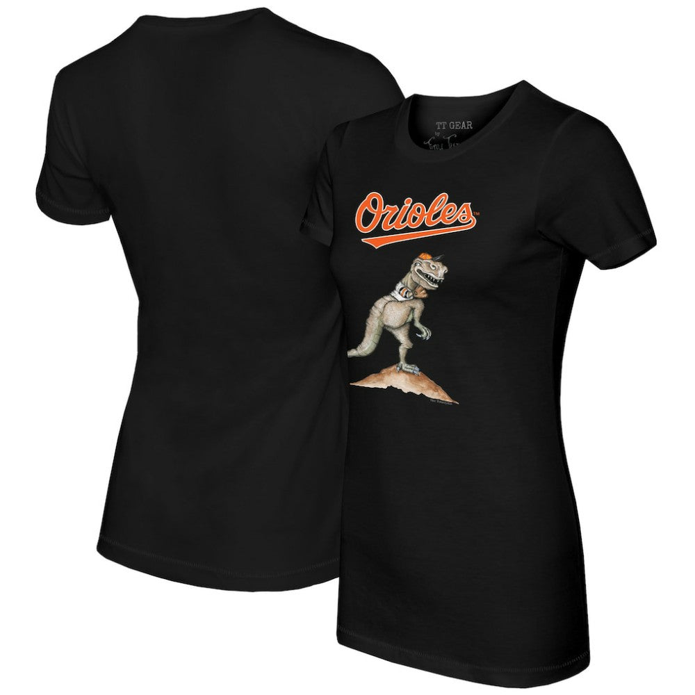 Baltimore Orioles Tiny Turnip Women's TT Rex T-Shirt - Black T-shirts